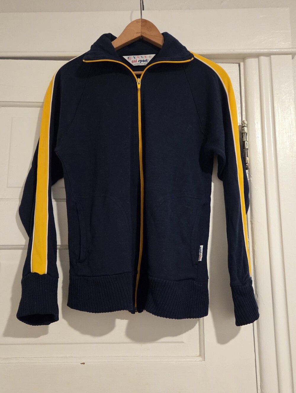 Vintage CalSport Track Jacket 80s Blue And Yellow Men's/Unisex Size Large